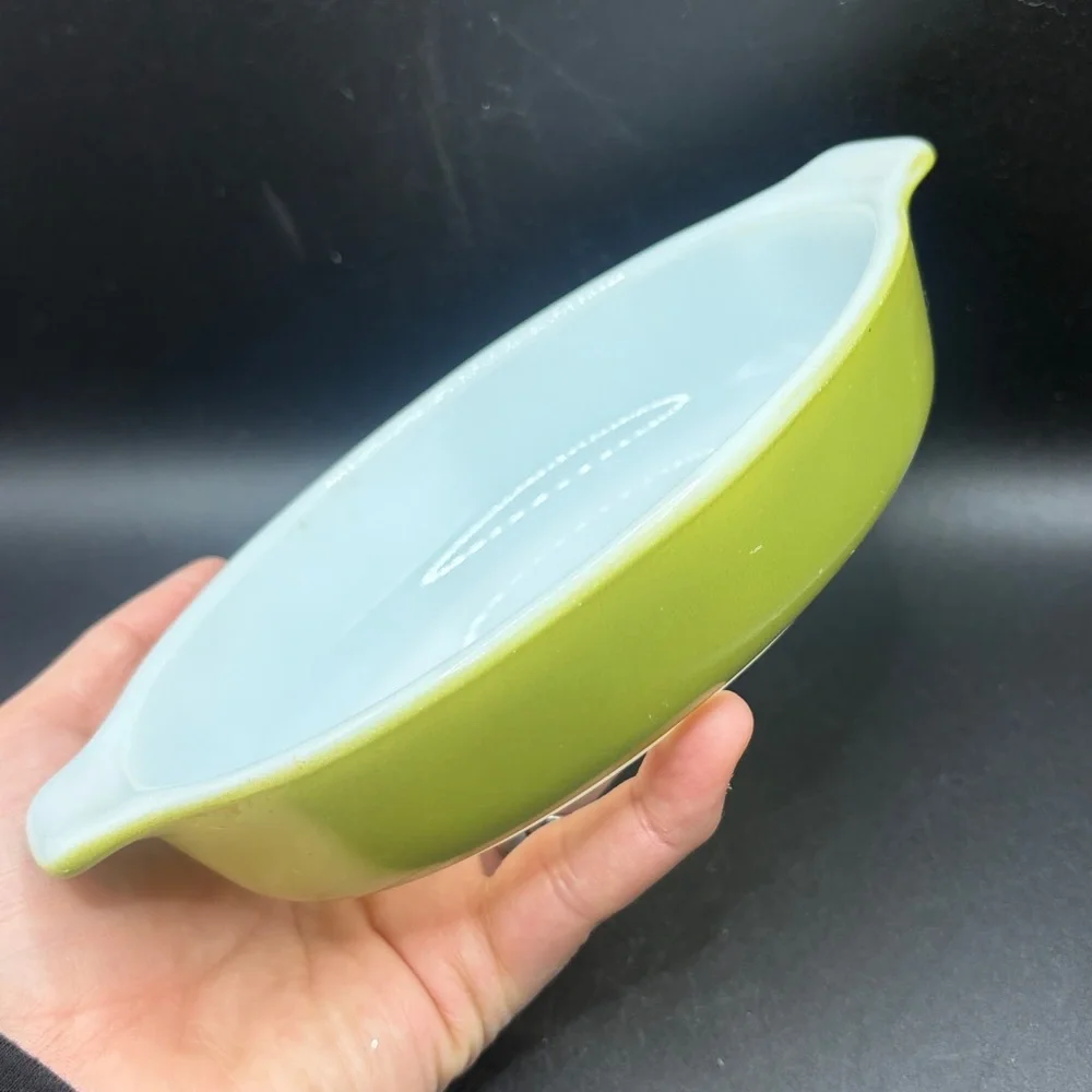 PYREX Vintage Green Pixie Au Gratin Casserole Dish 700 - 10 Oz Tableware Kitchen